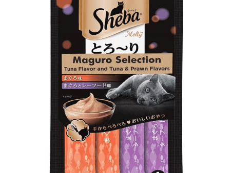 Sheba Tuna Flavor and Tuna & Prawn Maguro Selection Melty Premium Cat Treats For Sale