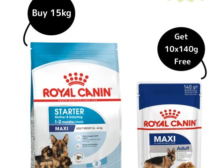 Royal Canin Maxi Starter Dry Dog Food (Get Maxi Adult Wet Food) For Sale