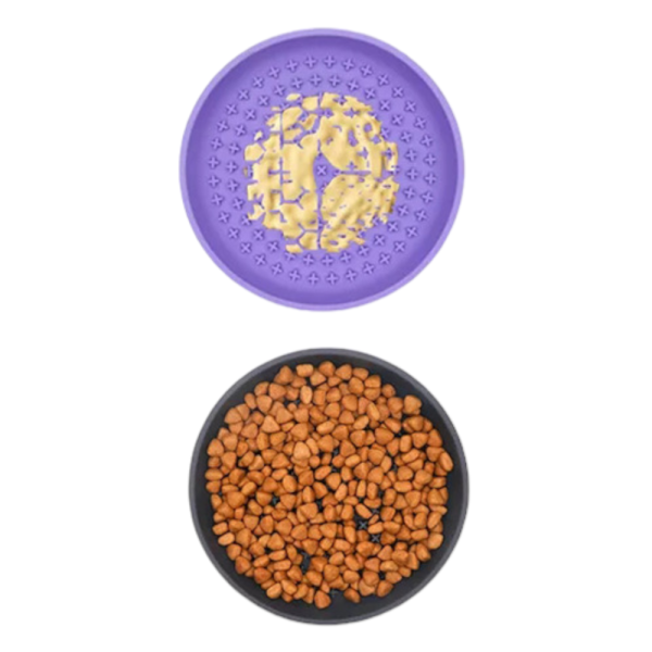 Talking Dog Club Lickables Licking Bowls for Dogs and Cats (Purple) Supply