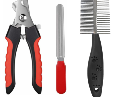 Chullbull Nail Cutter with Filer and Double Sided Comb Grooming Kit for Dogs Online Sale