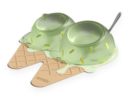 Talking Dog Club Kiwi Ice Cream Bowl for Cats (Green) Online now