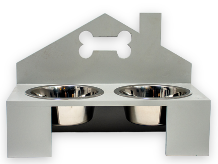 Talking Dog Club Home Sweet Home Doggy Bowl Diners for Dogs (Grey) Fashion