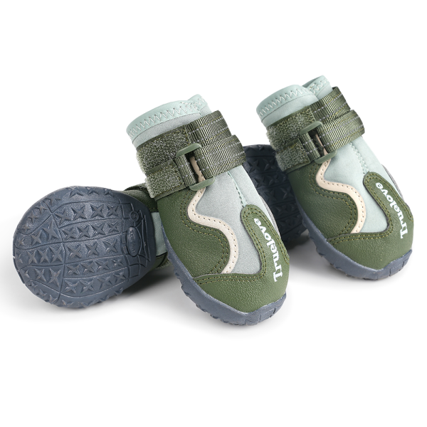 Truelove Reflective Waterproof and TPR Sole Shoes for Dogs (Cypress Harbor Gray, Set of 4) Online Sale