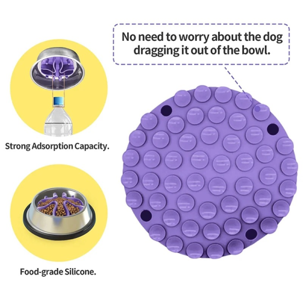 Talking Dog Club Slow Feeder Bowl Attachment for Dogs and Cats (Purple) Sale