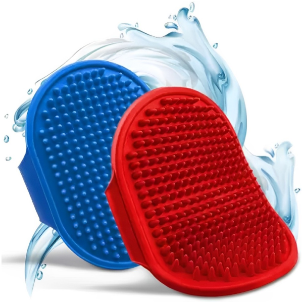 Chullbull Rubber Bristles Hand Brush Comb for Dogs (Red Blue) Sale