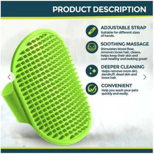 Chullbull Rubber Bristles Hand Brush Comb for Dogs (Green) Sale