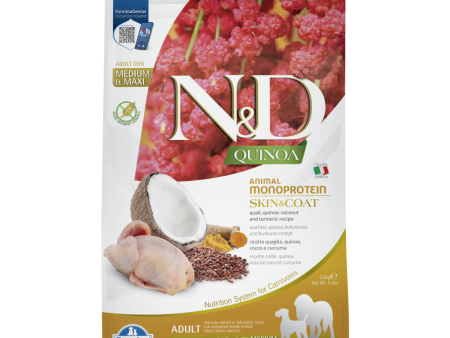 Farmina N&D Quinoa Quail Coconut & Turmeric Skin & Coat Medium and Maxi Dog Dry Food Hot on Sale