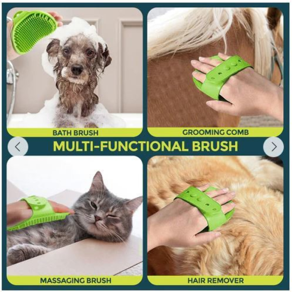 Chullbull Rubber Bristles Hand Brush Comb for Dogs (Green) Sale