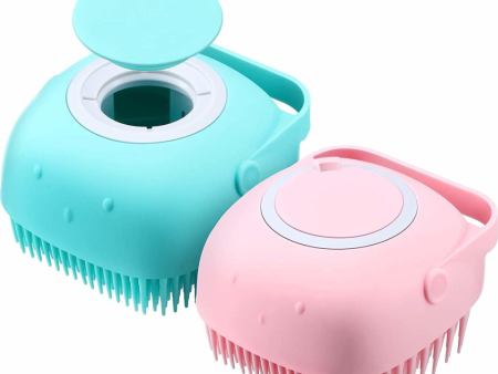 Chullbull Soft Silicon Bath Brush for Dogs and Cats (Blue Pink) Supply