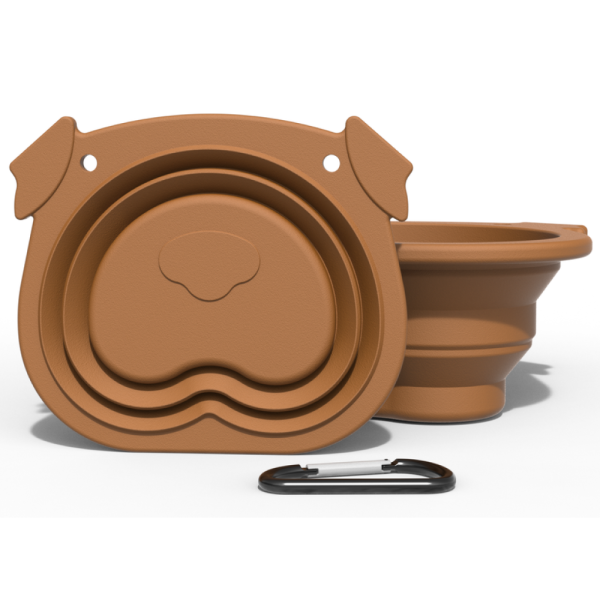 Talking Dog Club Foldable Travel Bowl for Dogs (Brown) Hot on Sale