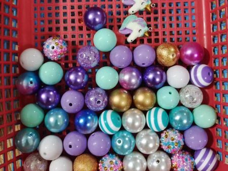 Wholesale 50pcs 20mm Acrylic Purple Series Assorted Mixed Color Beads Online now