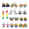 Wholesale LGBT Rainbow Pride Month Butterfly Sunflower Acrylic Earrings Sale