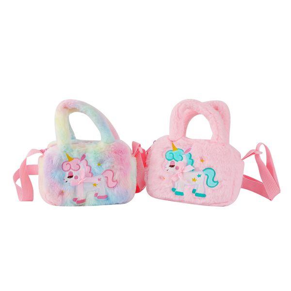 Wholesale Cartoon Unicorn Portable Plush Square Shoulder Bag Supply