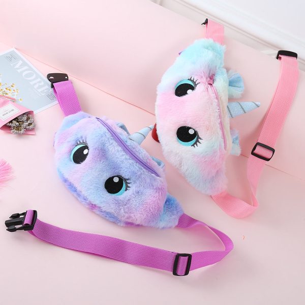 Wholesale Unicorn Cartoon Plush Shoulder Bag Crossbody Bag Chest Bag Waist Bag For Cheap