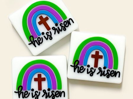 Wholesale 10PCS Rainbow Cross Food Grade Silicone Beads Online now