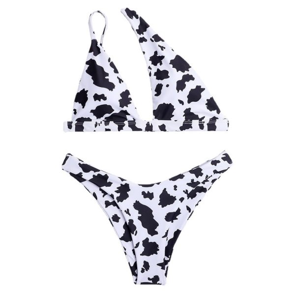 Wholesale Cow Pattern Tie Dye Print Bikini Tankini Swimsuit Online