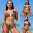 Wholesale Leopard Print Backless Strappy Bikini Tankini Swimsuit Online Sale