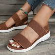 Wholesale Casual Elastic Back Strap Fly Weave Polyurethane Flat Sandals on Sale