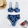 Wholesale Split High Waist Printed Solid Color Patchwork Swimsuit Fashion