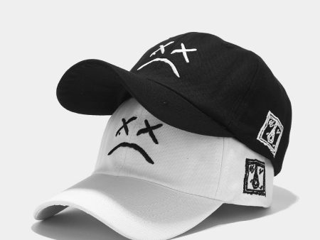 Wholesale Cotton Crying Face Embroidered Baseball Caps on Sale