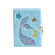 Wholesale A5 Girls Plush Mermaid Tail Notebook with Lock Supply