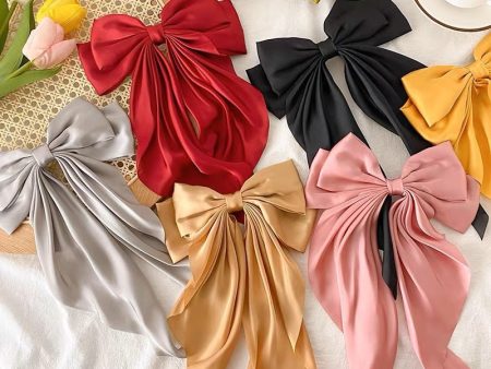 Wholesale Large Bow Ribbon Spring Clip Top Clip Hair Accessories For Discount