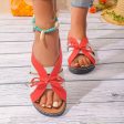 Wholesale Bow Summer Versatile Comfortable Loophole Roman Shoes on Sale