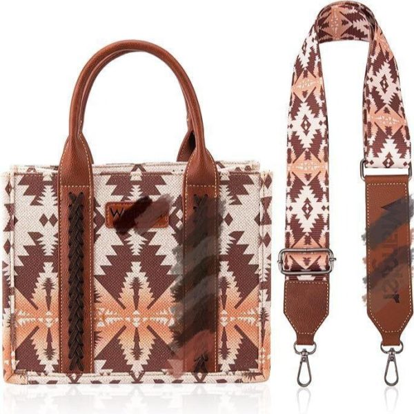 Wholesale Bohemian Canvas Single Shoulder Diagonal Cross Bag Vintage Aztec Ethnic Style Tote Bag on Sale