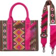 Wholesale Bohemian Canvas Single Shoulder Diagonal Cross Bag Vintage Aztec Ethnic Style Tote Bag on Sale