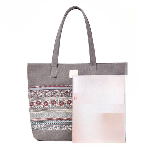 Wholesale Casual Ethnic Style Tote Canvas Shoulder Bag Online Sale