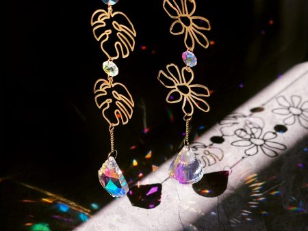 Wholesale Crystal Pendant Sun Catcher Hollow Geometric Shaped Leaf Shaped Pendant For Sale