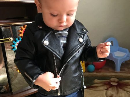 Wholesale Pouch Leather Jacket Jacket for Small Children with Lapels Online Sale