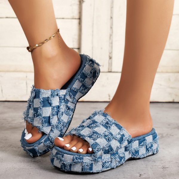 Wholesale Denim Platform Platform Sandals Cheap