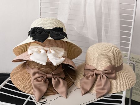 Wholesale Bow Scarf Straw Hat Sunshade Fisherman s Hat Hot on Sale