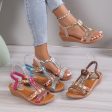 Wholesale Flat Bottomed Diamond Fish Mouth PU Sandals For Discount