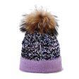 Wholesale Dyed Raccoon Fur Ball Sequin Warm Knitted Hat Online Hot Sale