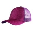 Wholesale Back Opening Fashion Sequined Mesh Ponytail Hat For Cheap