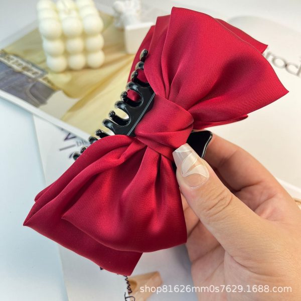 Wholesale Oversized Black Fugitive Princess Double Sided Bow Hair Clip Online Sale