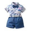 Wholesale Boys  Cotton Summer Short Sleeved Floral Shirt Shorts Casual Two-piece Set For Discount