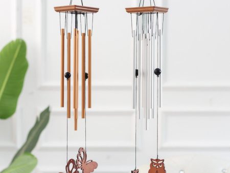 Wholesale 30 Inch Metal Aluminum Tube Wind Chime Owl Butterfly Home Decoration Online now