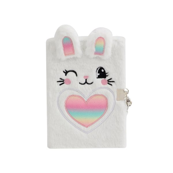 Wholesale Cartoon Bunny Plush Notebook with Lock Cheap