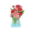 Wholesale Mother s Day Carnation Flower Folding Handmade Paper Carving 3D Greeting Cards Online Hot Sale