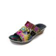 Wholesale Ethnic Style Summer Color Matching Wedge Heel Totem Sandals Online Sale