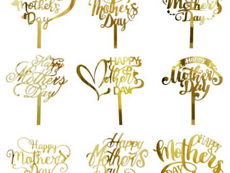 Wholesale 10PCS PACK Mother s Day Happy Acrylic Cake Insertion Fashion