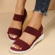 Wholesale Casual Elastic Back Strap Fly Weave Polyurethane Flat Sandals on Sale