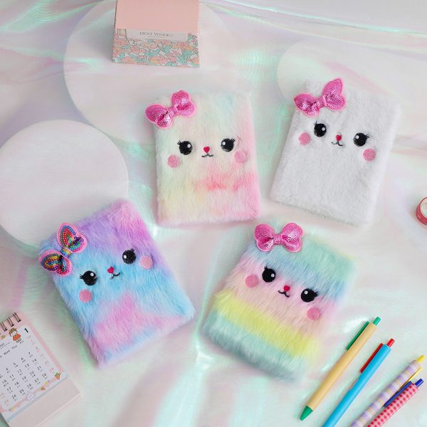 Wholesale Cartoon Cat Small Plush Student Notebook Online Sale