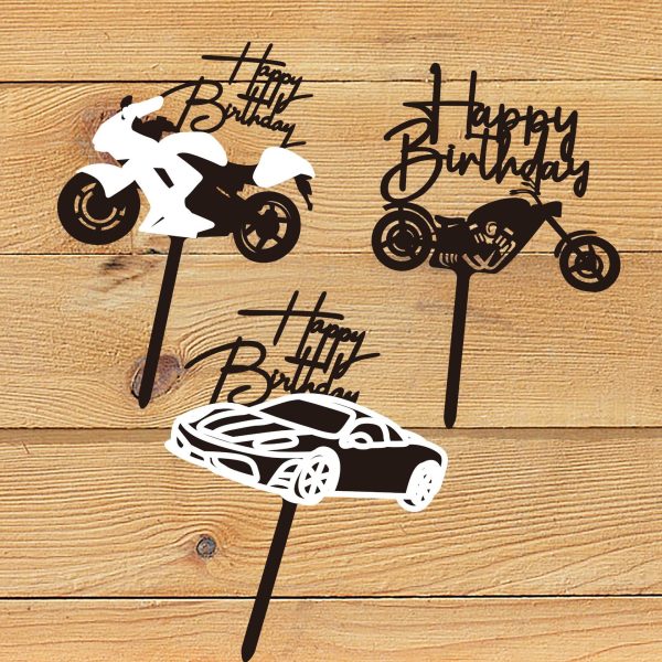 Wholesale 10PCS PACK Father s Day Happy Acrylic Cake Card Decoration Hot on Sale