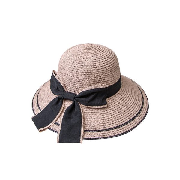 Wholesale Big Bow Seaside Holiday Straw Hats Beach Hats Foldable Hats Discount