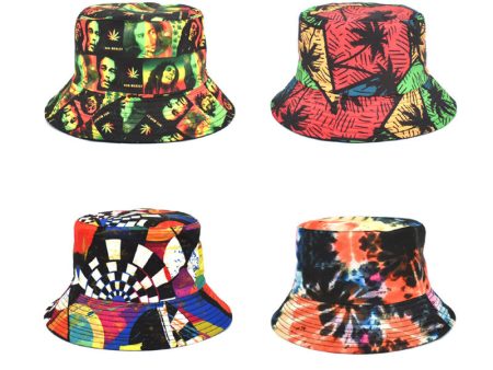 Wholesale Tie-dye Double-sided Outdoor Sunshade Printed Bucket Hat Discount