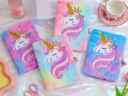 Wholesale Children s Plush Unicorn Diary with Lock For Discount